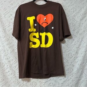 Bad Bunny San Diego exclusive "I Love SD" T-shirt in brown
